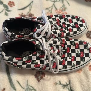 Checkered Cherry Vans size 7.5 women’s